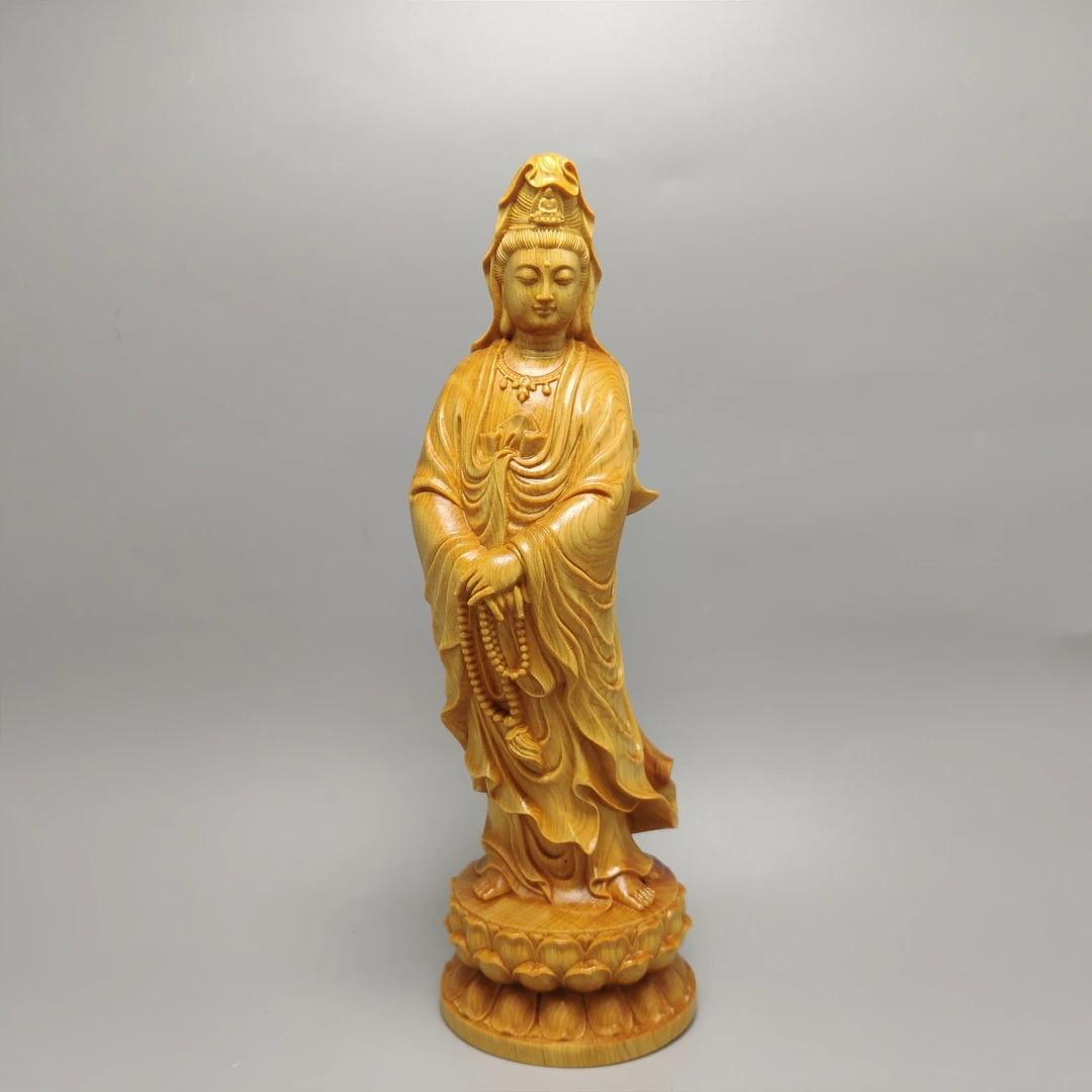 品名:莲花拿念珠观音20*6.5*6.5cm佛像摆件家居车载办公室