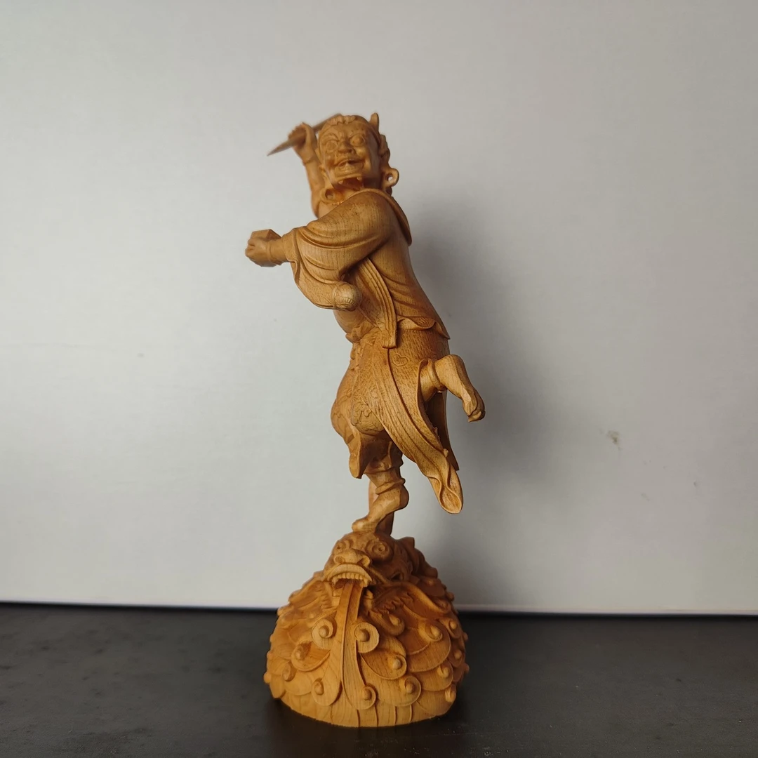 崖柏木雕魁星点斗，18*8.5*6CM。摆件家具 办公桌摆件