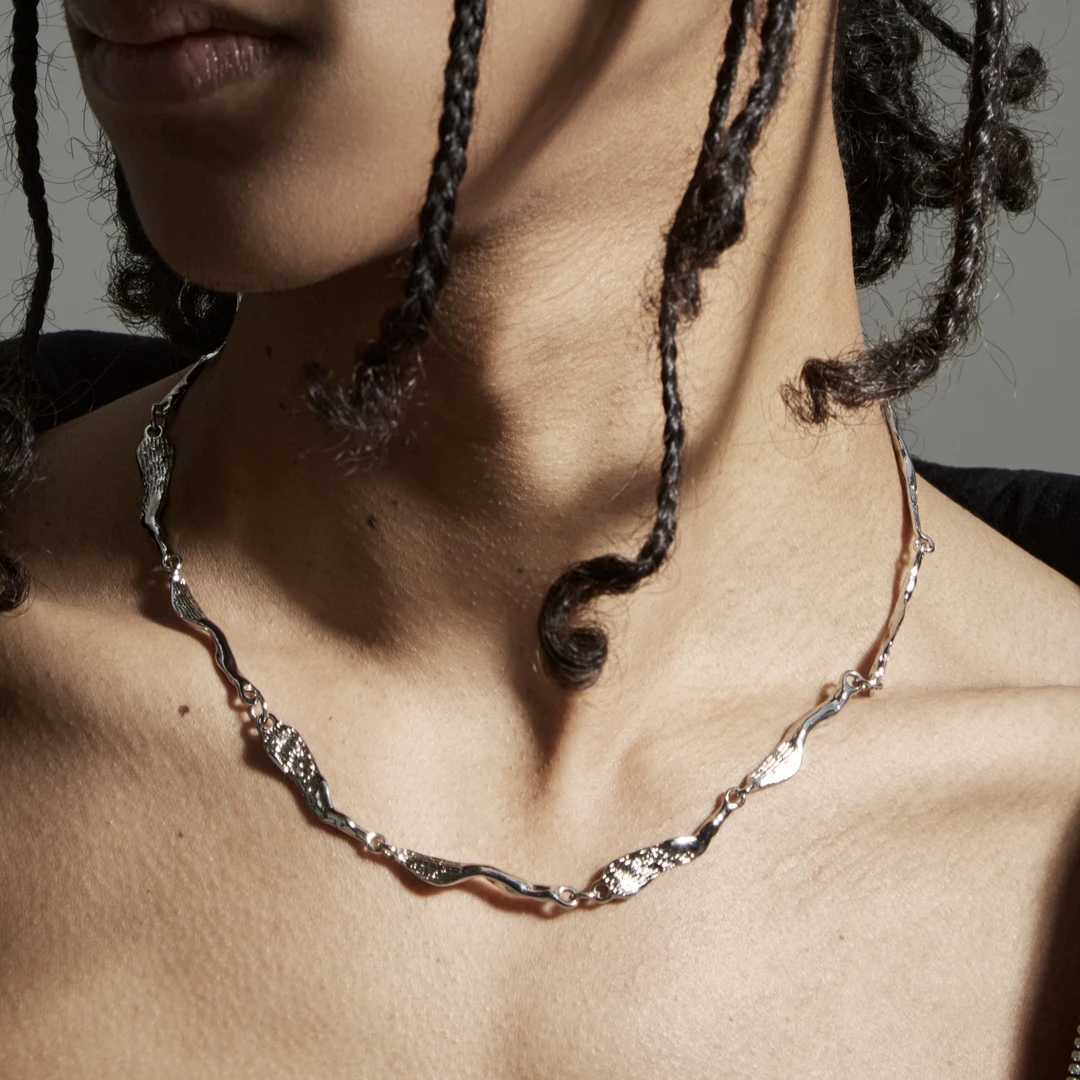 ICEGANG 钛钢项链 水波纹钛钢项链潮嘻哈素链潮流锁骨链百搭