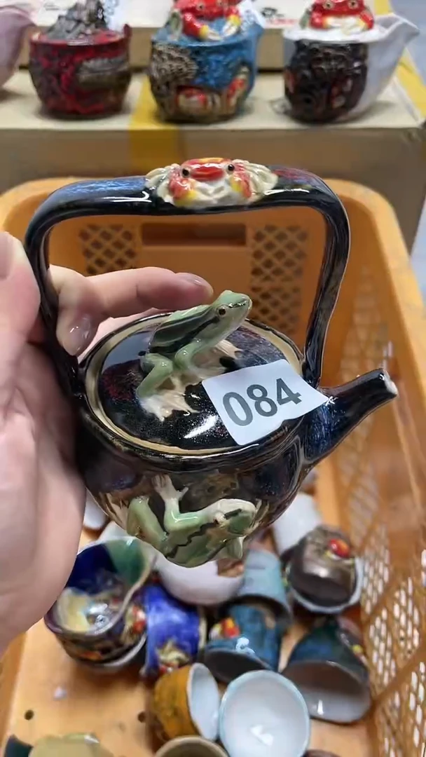 【闪购商品】杯084精美手工柴烧螃蟹