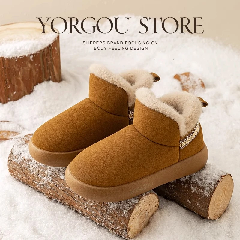 TZ&YG/远港包跟棉鞋女户外穿冬季防滑厚底保暖加绒雪地靴防水高帮