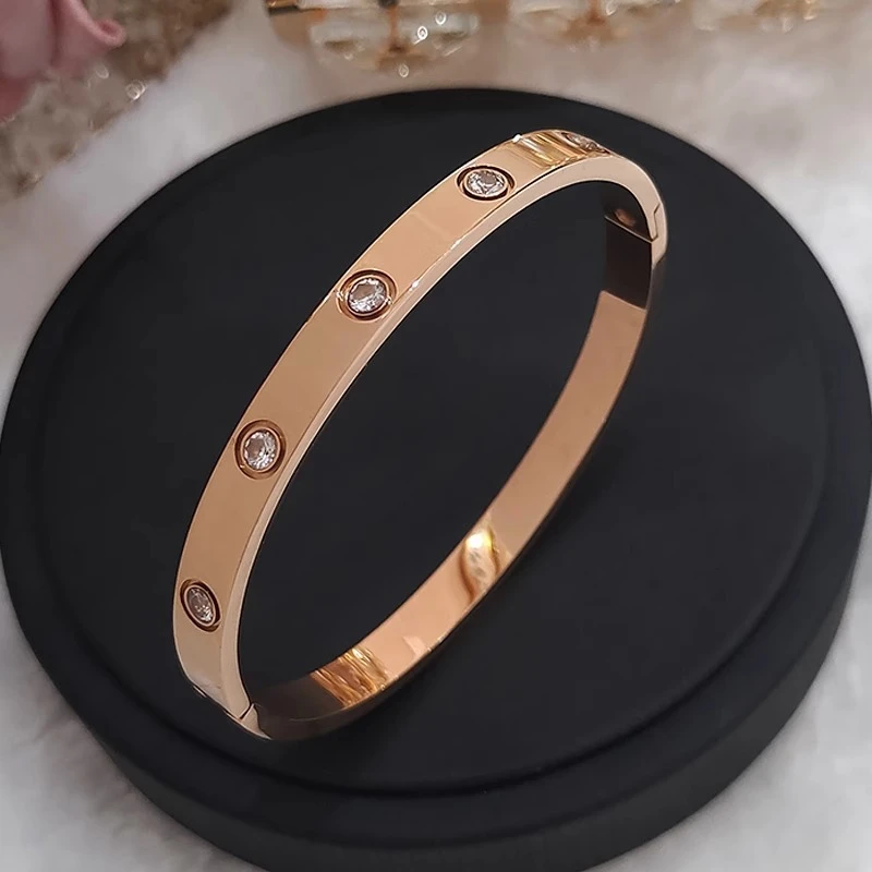 钛钢手镯 网红手镯简约贵妃镯轻奢爆款时尚百搭经典款不掉色气质