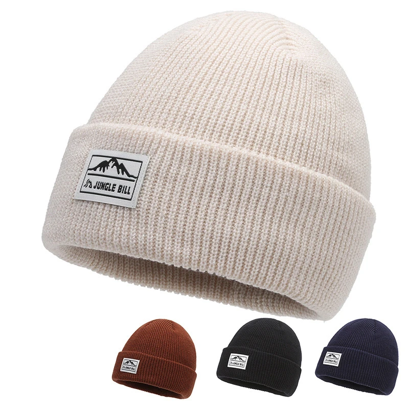 秋冬新款帽子男女同款针织帽滑雪户外毛线帽冷帽休闲百搭可爱帽子