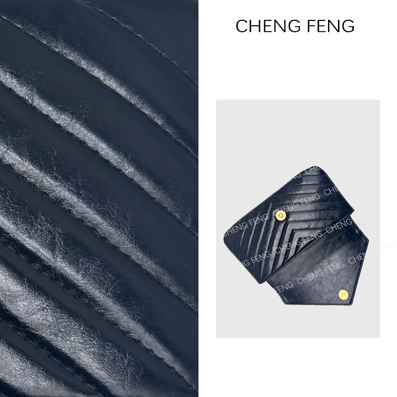 CHENG FENG新款斜纹绣线手提信封包8413黑色（配礼盒）