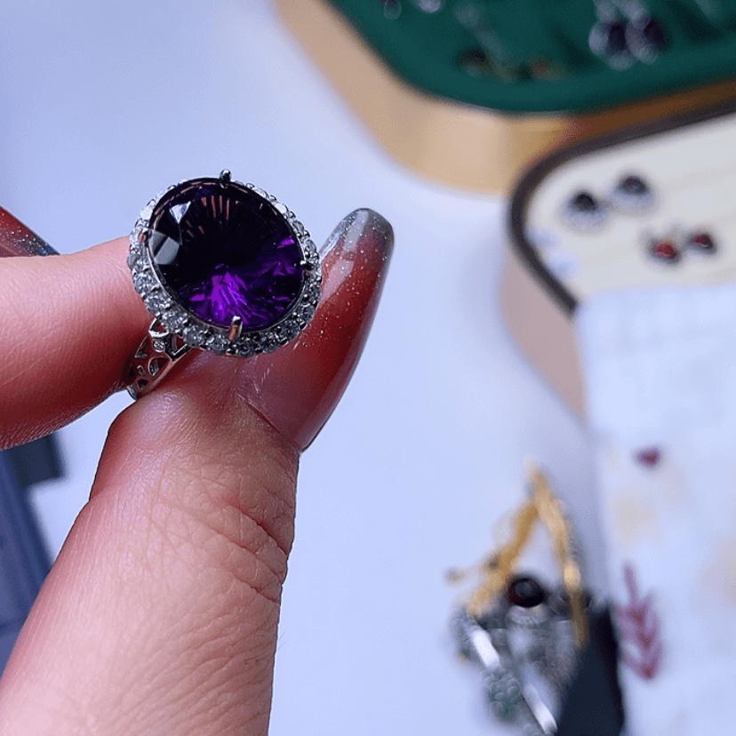 【闪购商品】紫晶戒指银S925镶嵌?****?