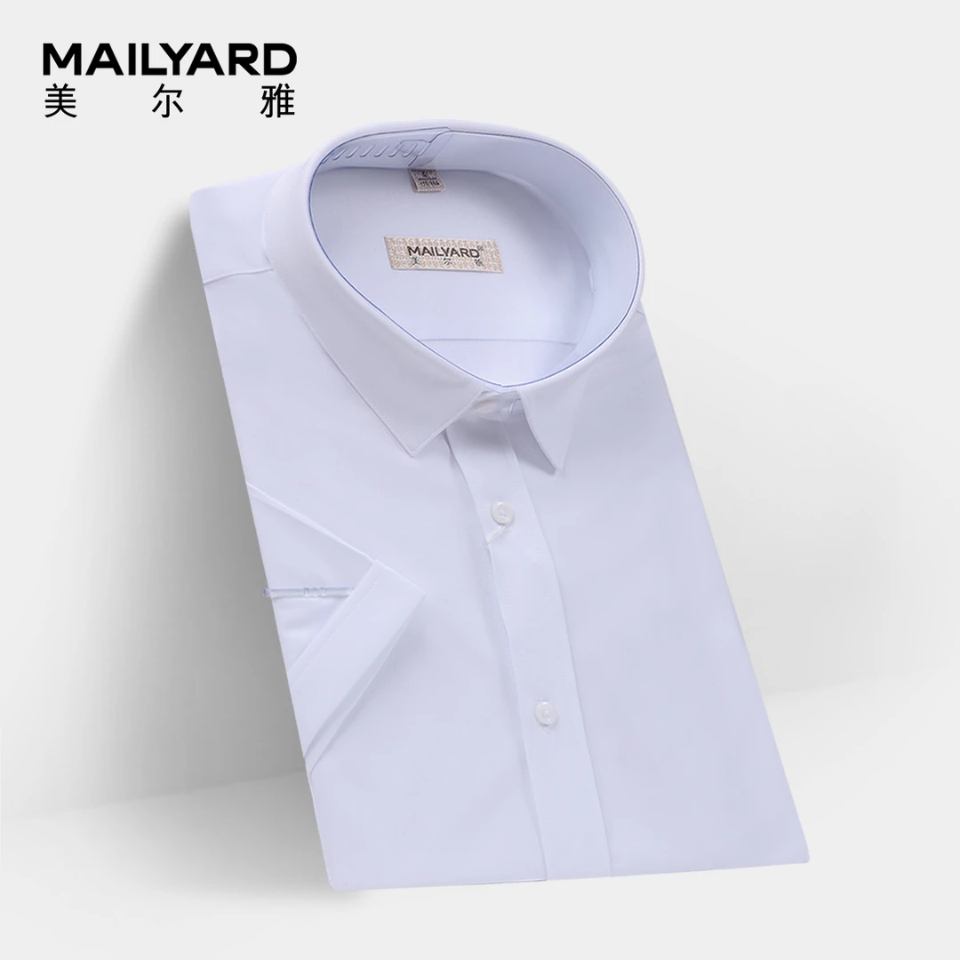 MAILYARD/美尔雅短袖衬衫 商务男士职业短袖微弹针织衬衣免烫 456