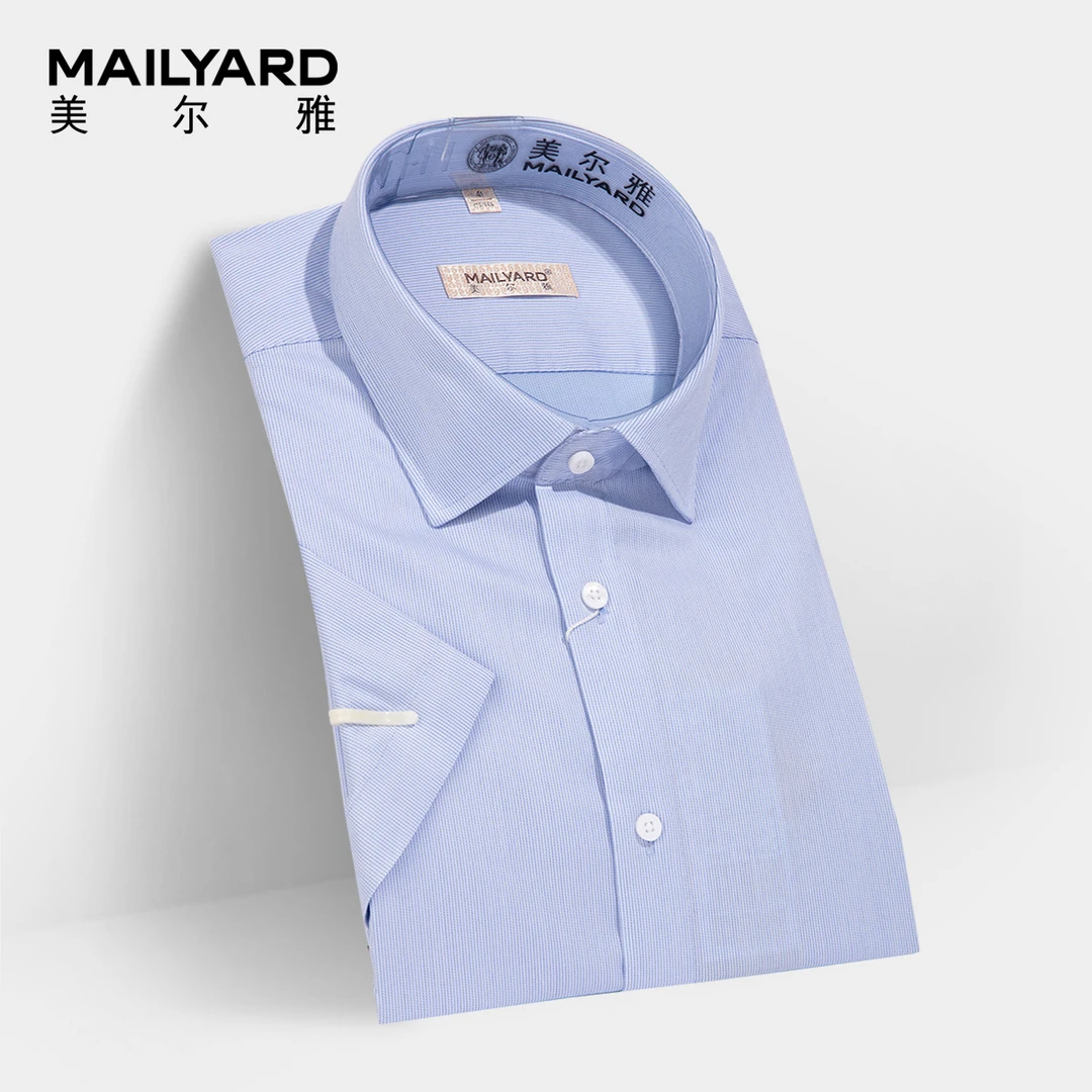 MAILYARD/美尔雅短袖衬衫 商务男士夏季短袖棉正装免烫衬衣 444