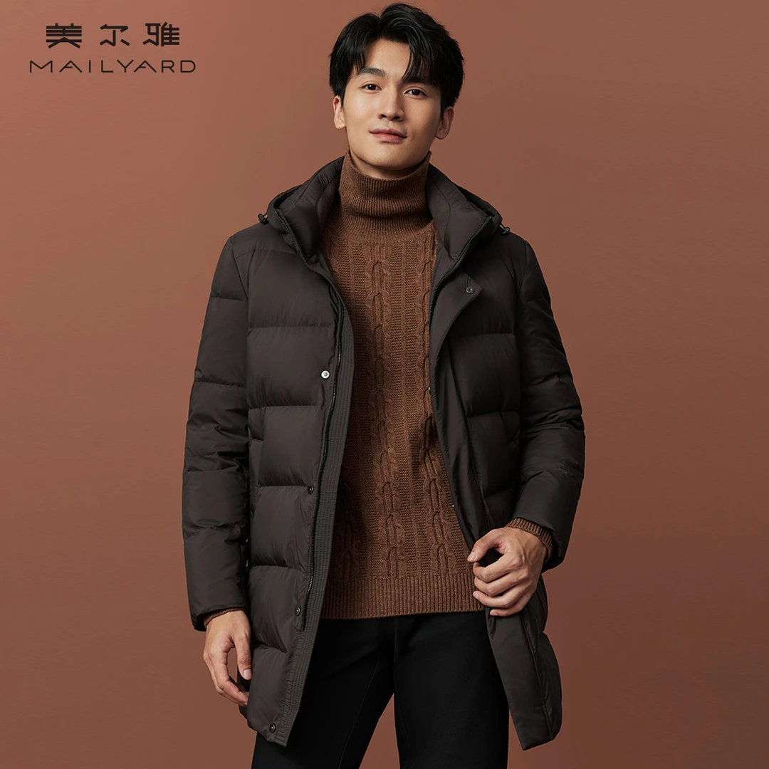 MAILYARD/美尔雅羽绒服 休闲百搭男士连帽鹅绒外套297