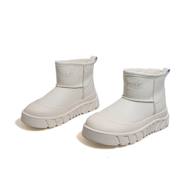 【WENZI】时尚纯色懒人一脚蹬加绒雪地靴 5711