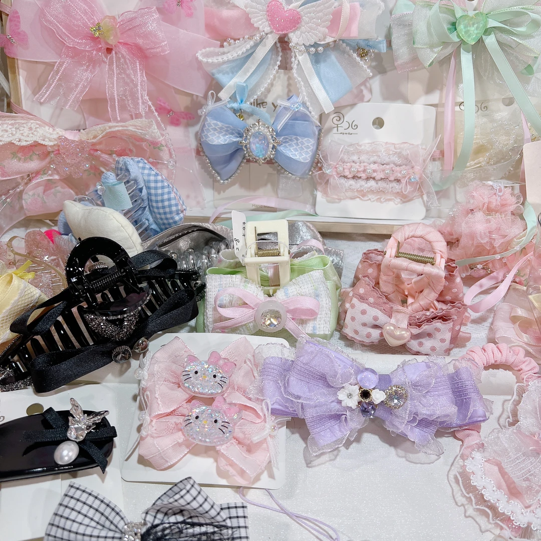 扣号单买 蝴蝶结发夹后脑勺一字夹高马尾夹镐镐鸭嘴夹发卡发饰