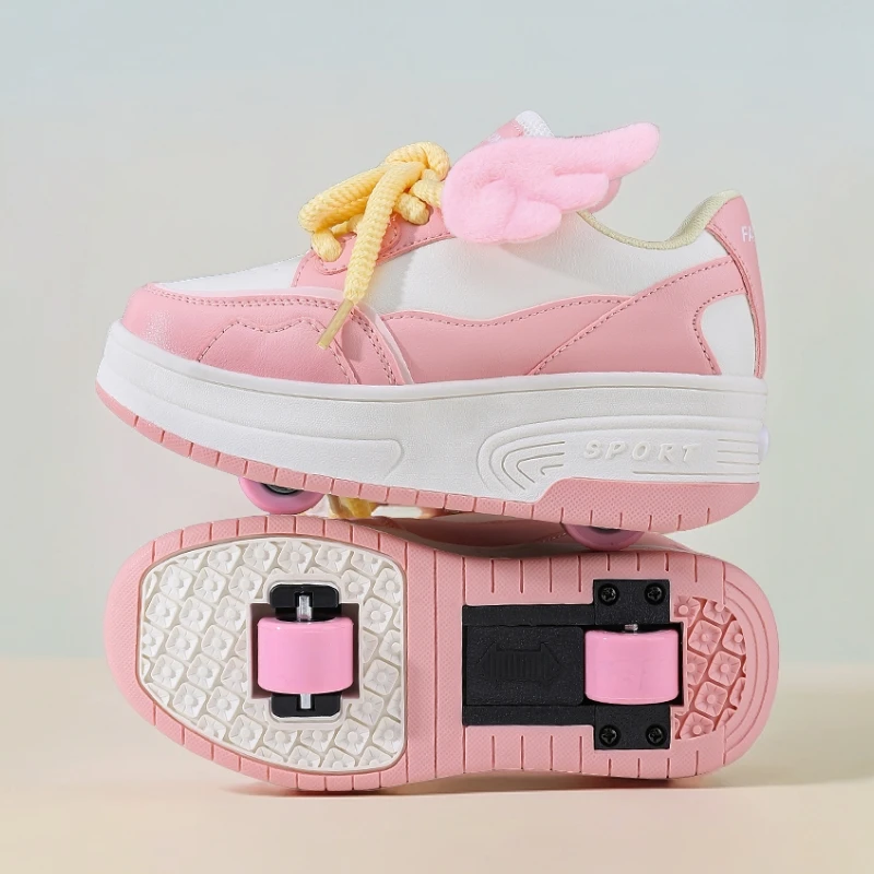 儿童暴走鞋自动款收缩女童滑轮鞋时尚透气学生双轮男孩童溜冰鞋子