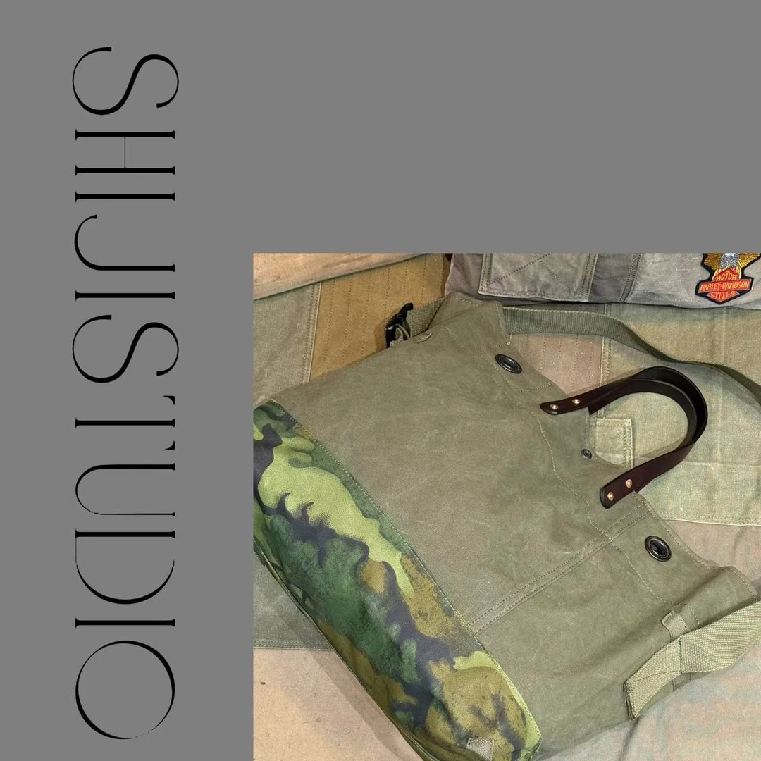 SJ《古布系列》迷彩古布工装皮带包包 B001