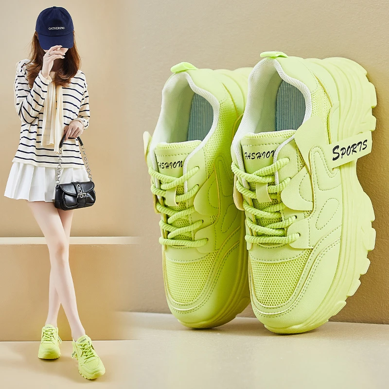 2024秋季新款厚底老爹鞋女ins韩版学生跑步运动鞋百搭增高休闲鞋