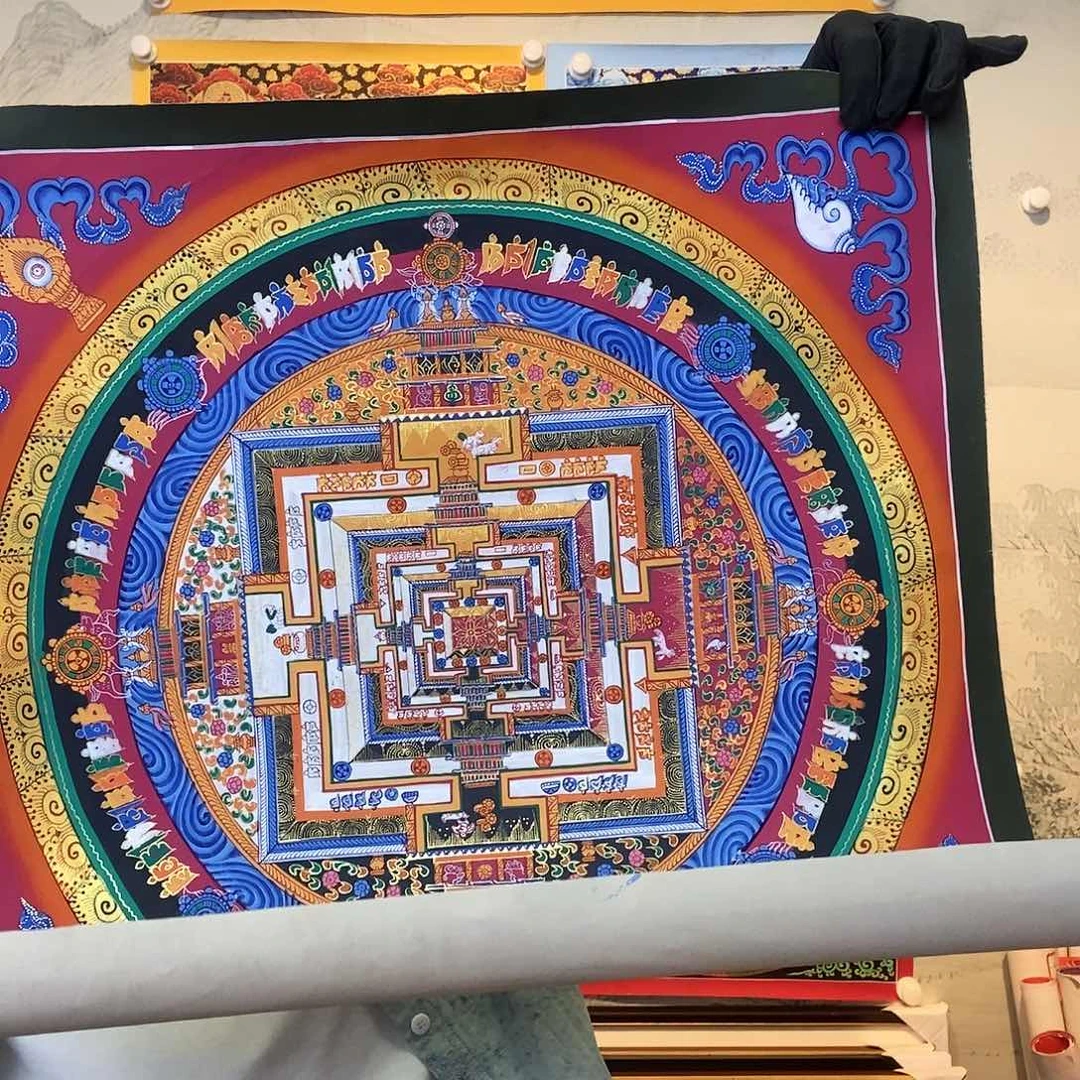纯手绘时轮金刚坛城唐卡
