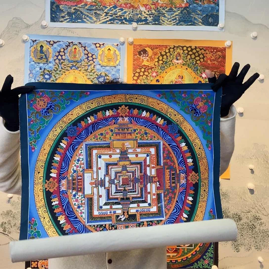 卷轴画纯手绘坛城唐卡50尺