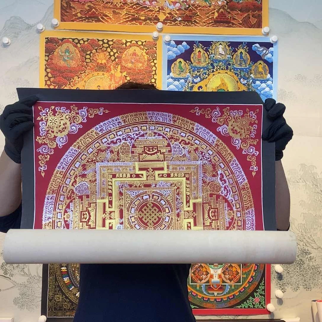 卷轴画纯手绘坛城唐卡50尺