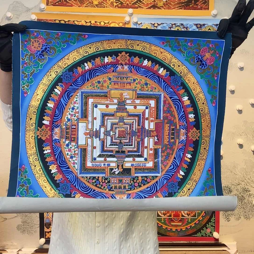 卷轴画纯手绘坛城唐卡50尺