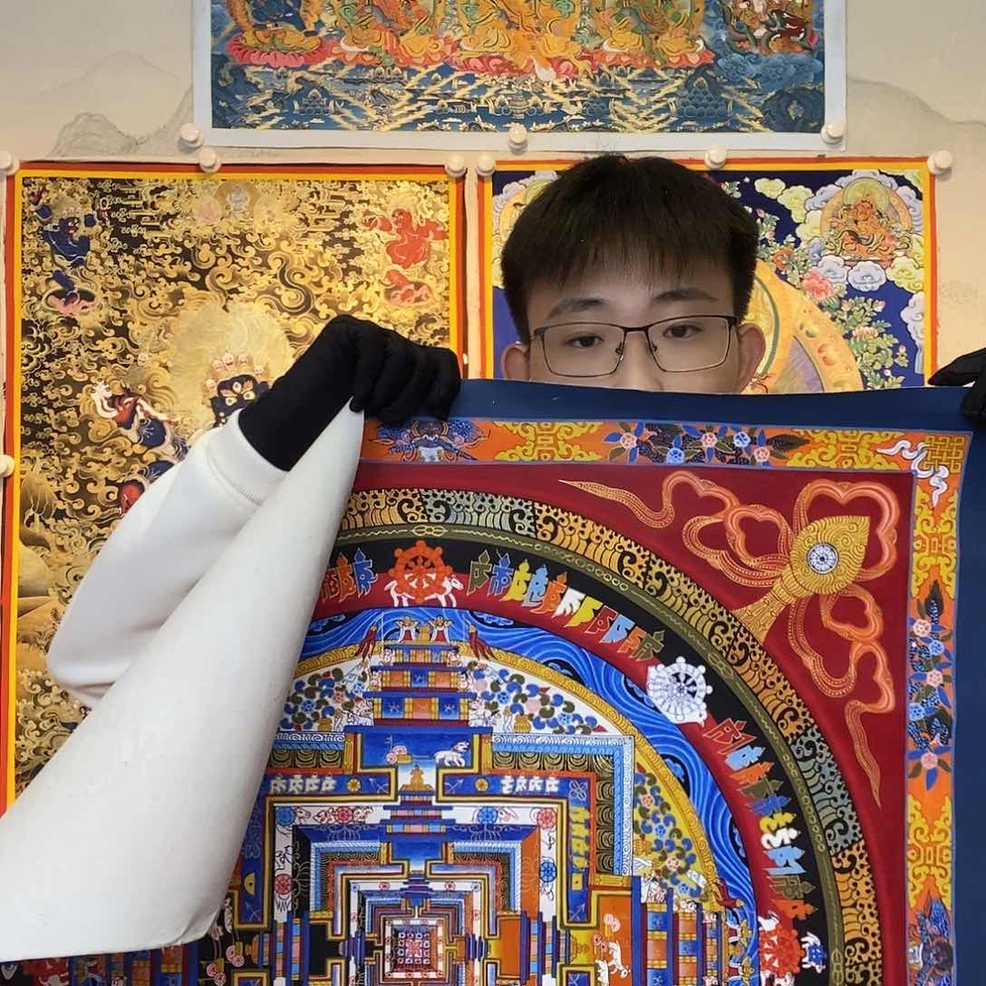 卷轴画纯手绘时轮金刚坛城唐卡70