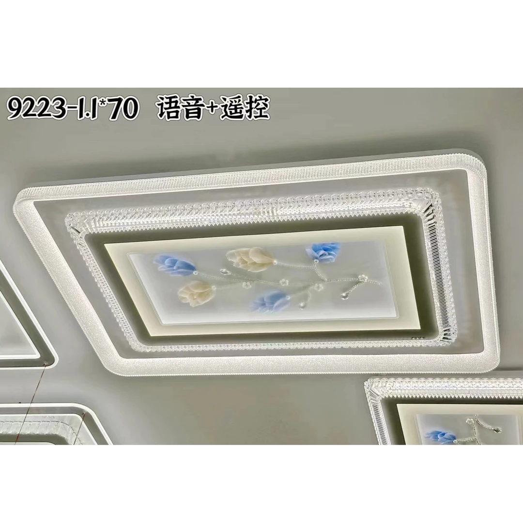 新款客厅奢华大气时尚长方形客厅灯全光谱光源护眼柔光遥控创意