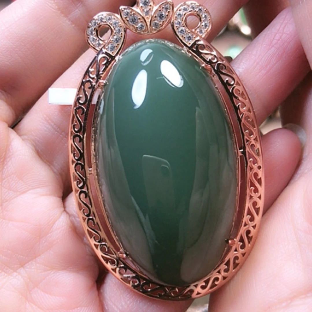 【闪购商品】和田玉挂件银S925镶嵌