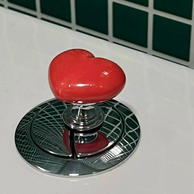 心形马桶按压器按钮冲水开关延长美甲店长指甲通用配件卫生间家用