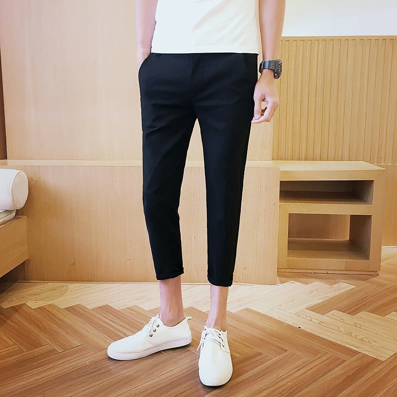 八分裤男春秋季弹力修身小脚裤休闲九分裤子韩版百搭男士小西裤潮