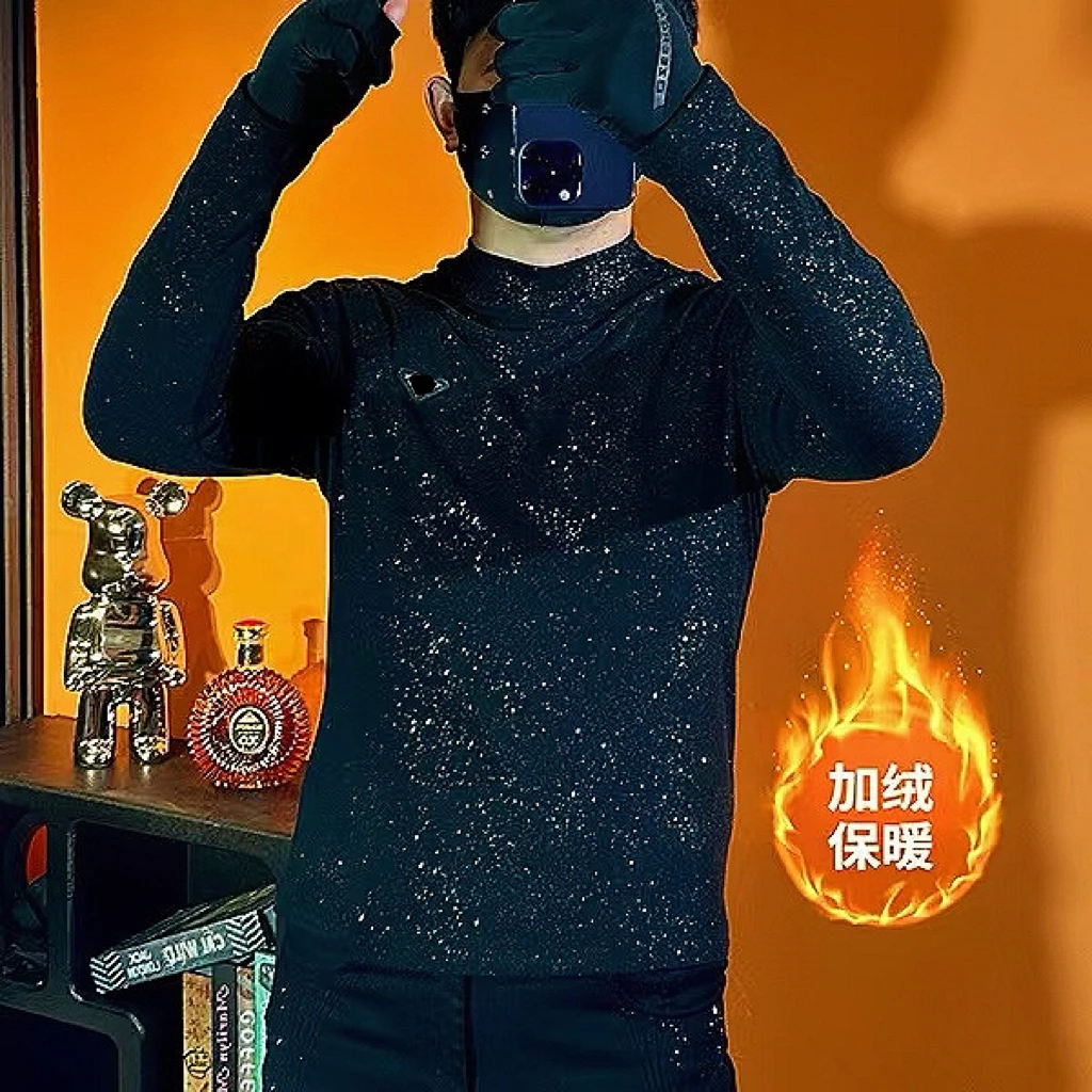 2024男士6色长袖时尚百搭修身轻奢潮流半高领冬季9910