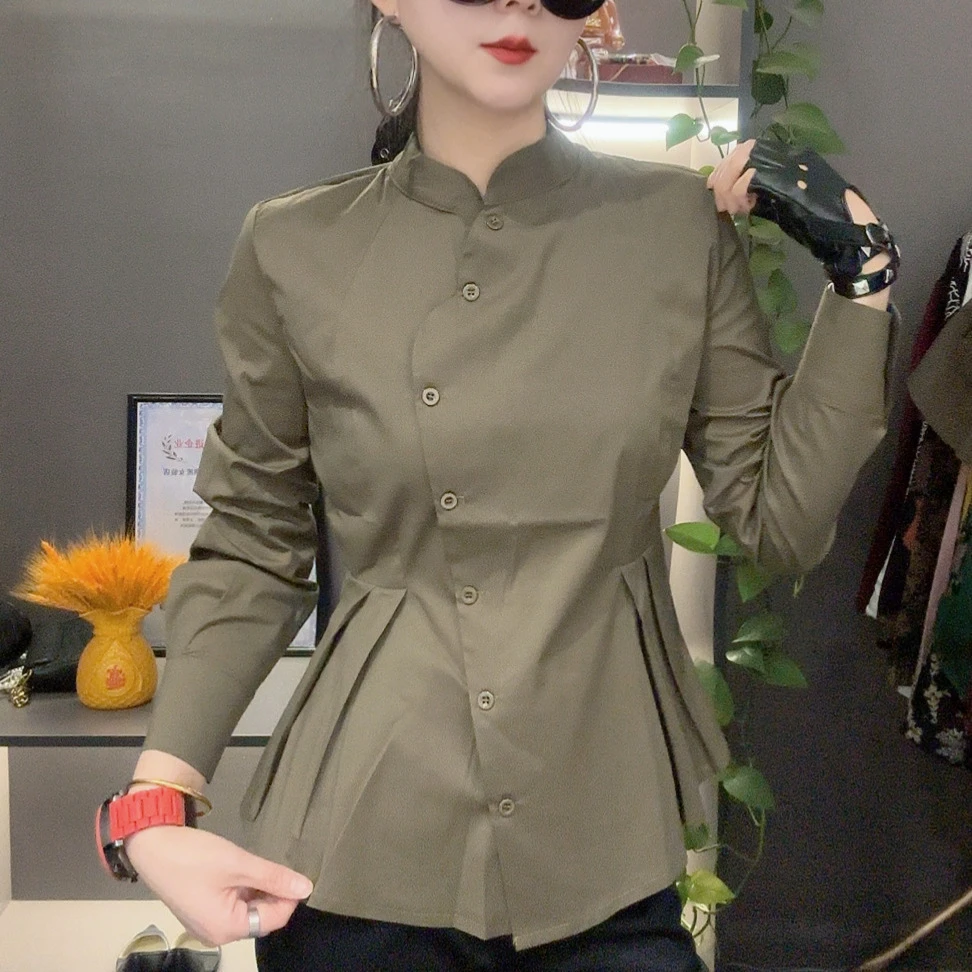 (薄款)K5173新款修身显瘦带弹力衬衫