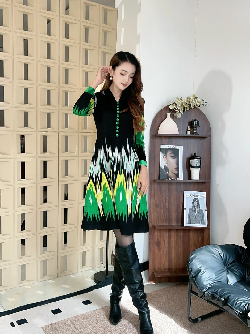 AYFER艾德莱斯连衣裙名媛风秋冬款