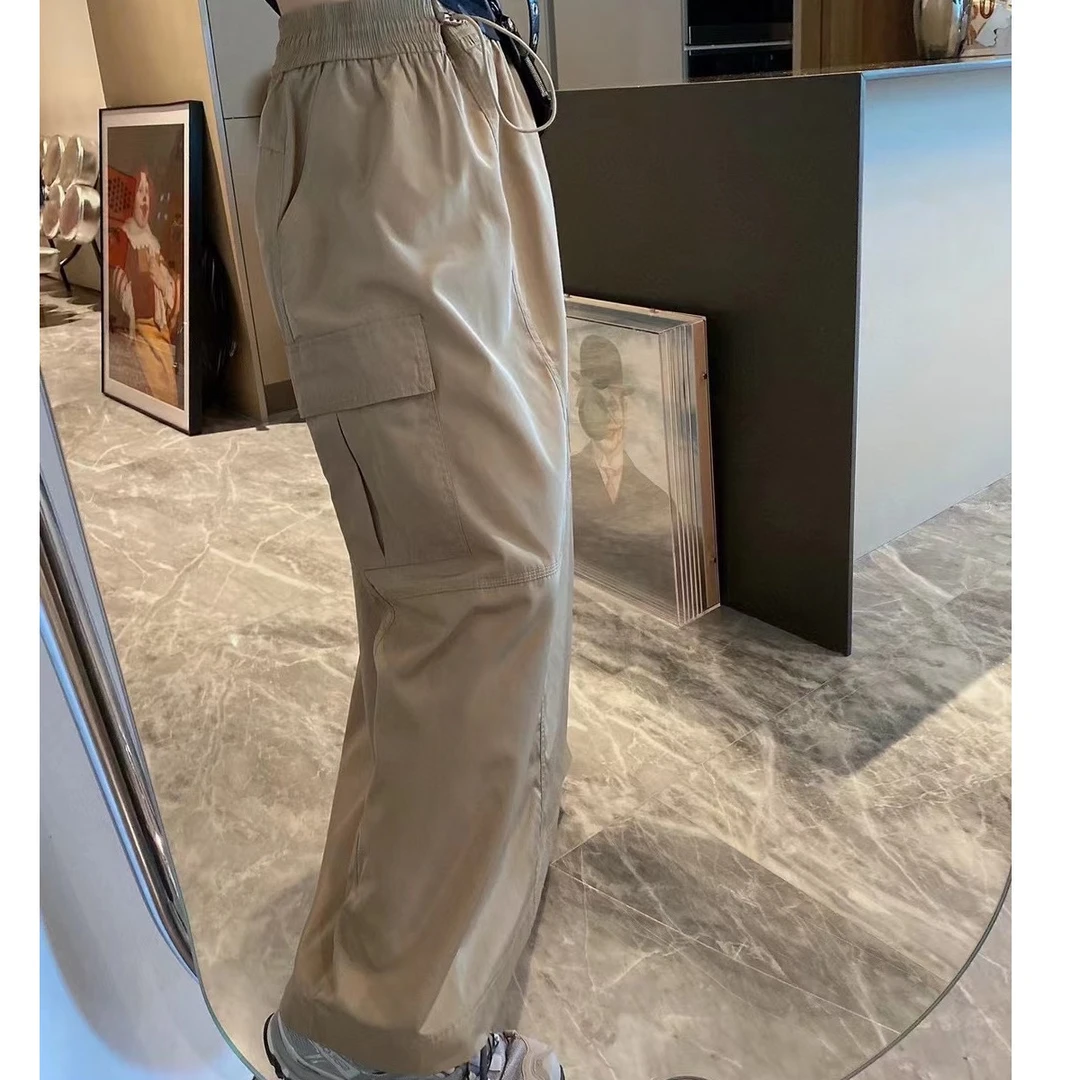 2023ss夏季新款卡其色高腰工装长休闲半裙