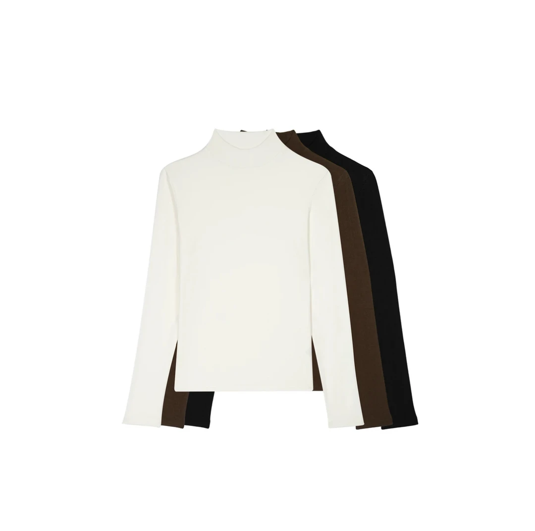 LALIN 23FW 小众设计师云朵加身万能打底半高领修身长袖羊绒T恤