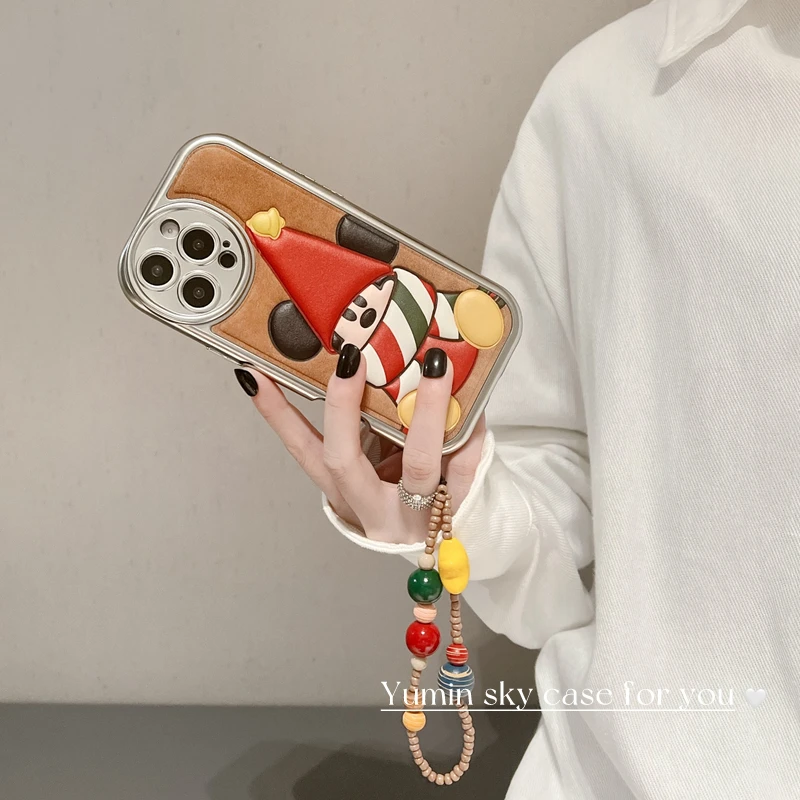 ins圣诞可爱卡通老鼠适用iPhone16promax苹果15手机壳14手链13女