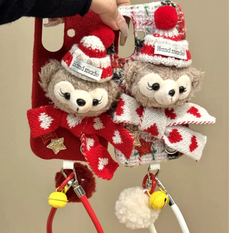 可爱圣诞帽雪莉玫小熊适用苹果16promax手机壳15pro手提14新款13