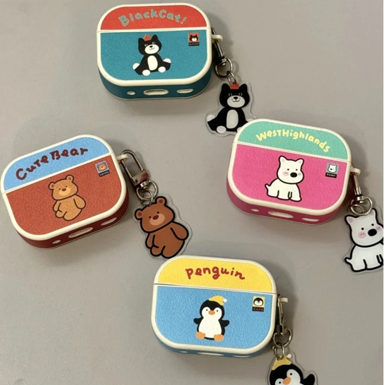 ins吉利猫企鹅西高地小熊适用Airpods4保护套Airpods pro2耳机套