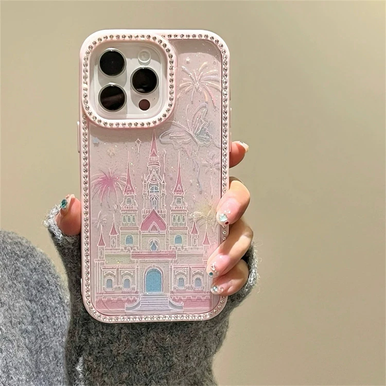 高级感烟花蝴蝶城堡适用iphone16promax手机壳15梦幻14pro新款13