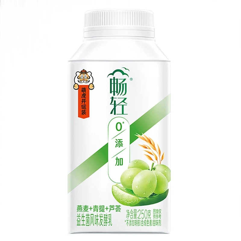 伊利畅轻燕麦+青提+芦荟风味发酵乳250g/瓶