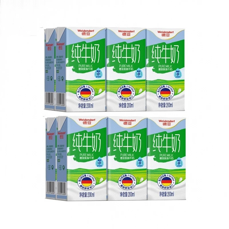 德亚脱脂纯牛奶 200ml*6瓶