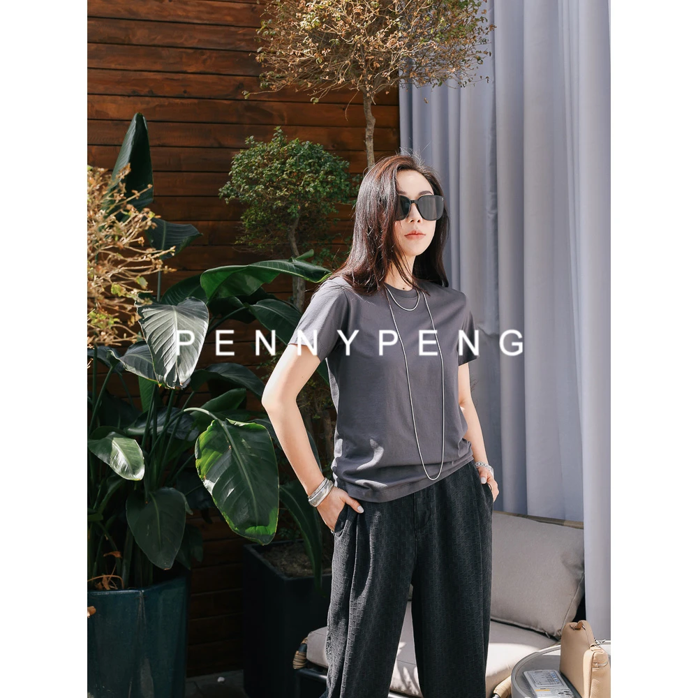 PENNY PENG简约不可缺【现货】显瘦三色基础百搭全棉短袖T恤DT02096