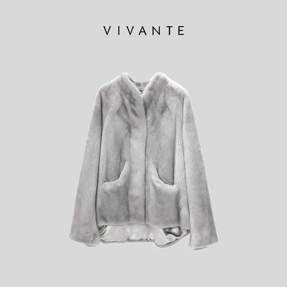 PENNY PENG北国雪夜春季气质时尚设计百搭显瘦高奢设计感水貂外套