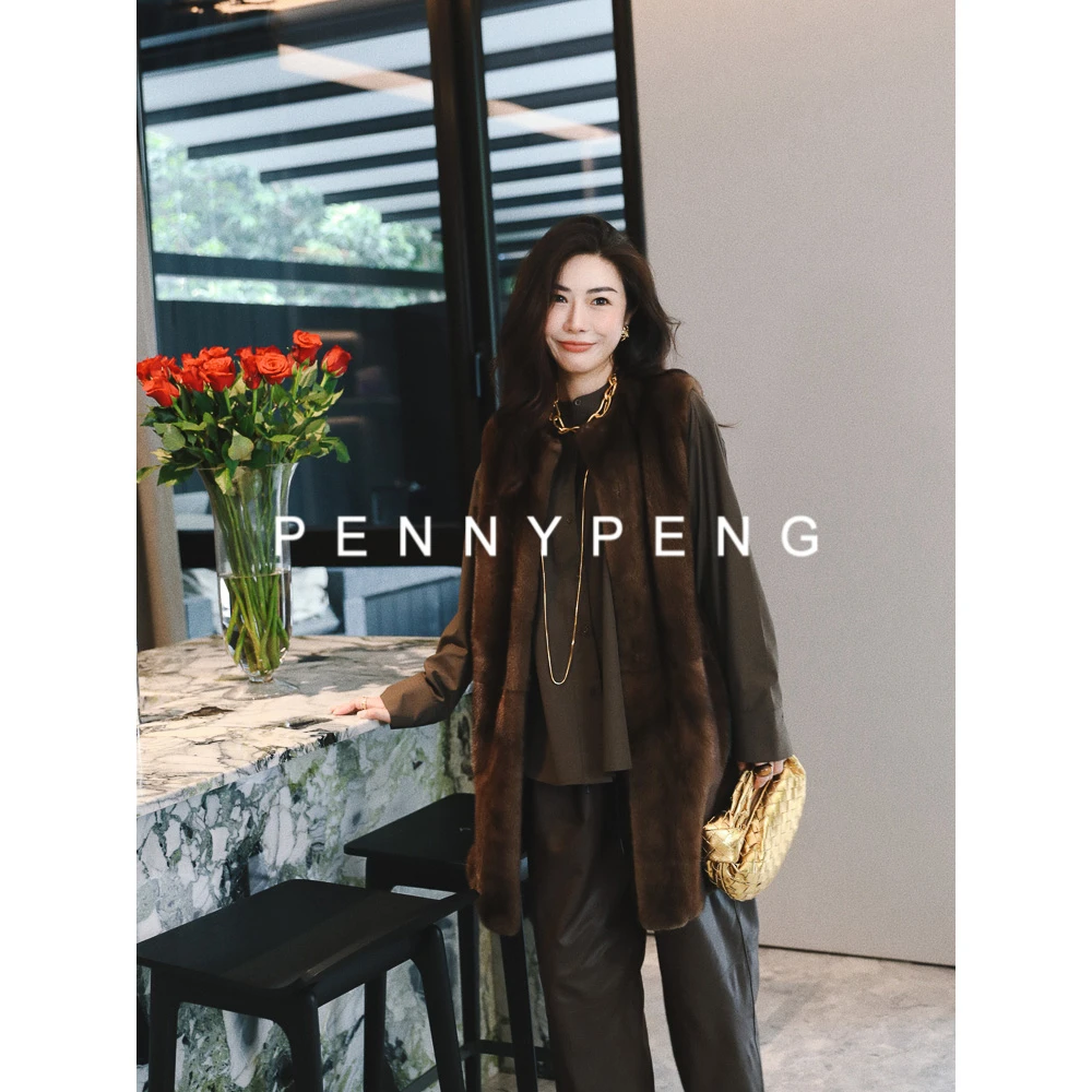 PENNY PENG “高奢定制” 长款D皮马甲 DT07106