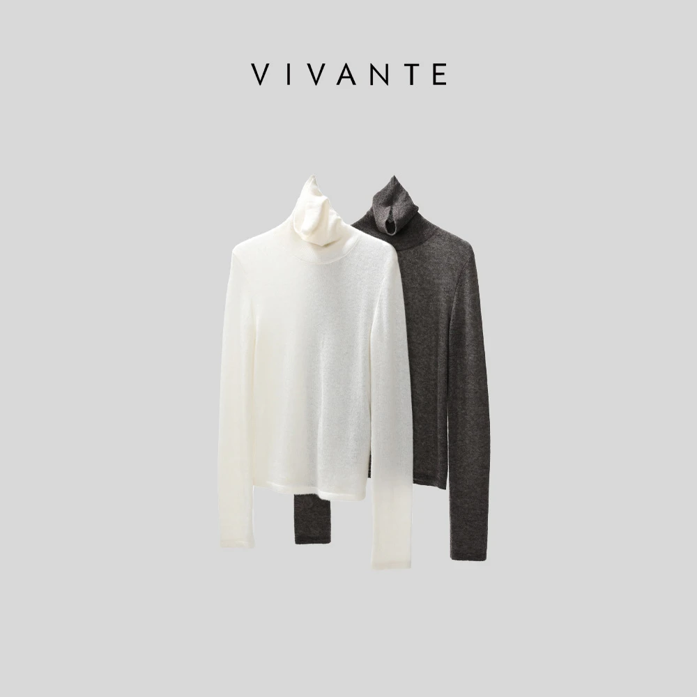 PENNY PENG绒绒燕麦 出行百搭修身轻奢两色高领软糯长袖上衣