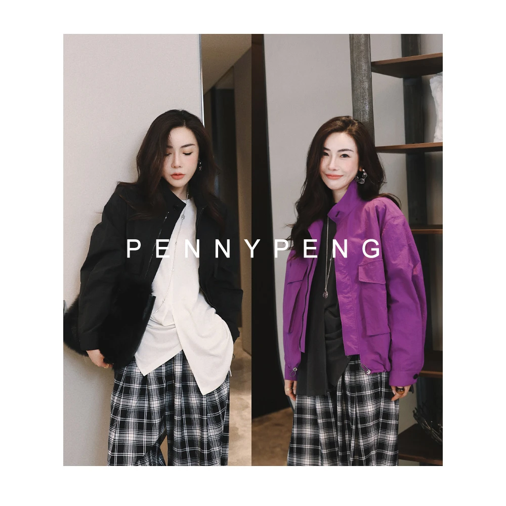 PENNY PENG “热带之旅” 两色大口袋夹克外套 DT04122