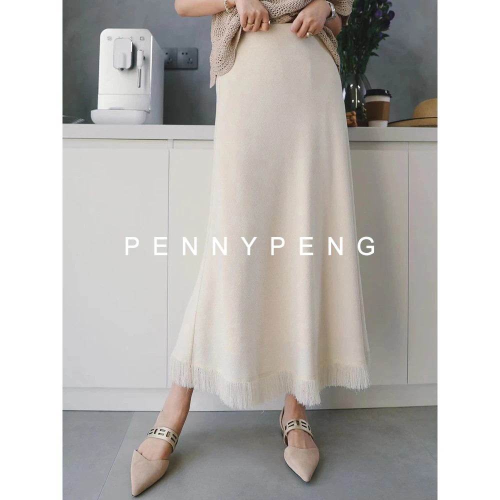 PENNYPENG英茶香氛欧若风春游出行半身裙气质百搭穗摆流苏A字半裙