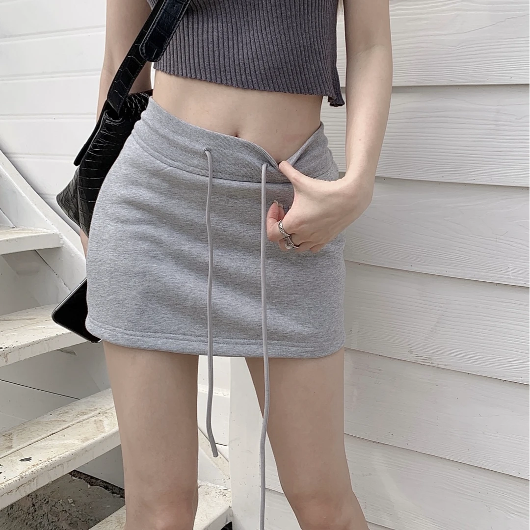 小个子包臀裙显瘦半身裙春夏季防走光裙子百搭高腰性感设计感灰色