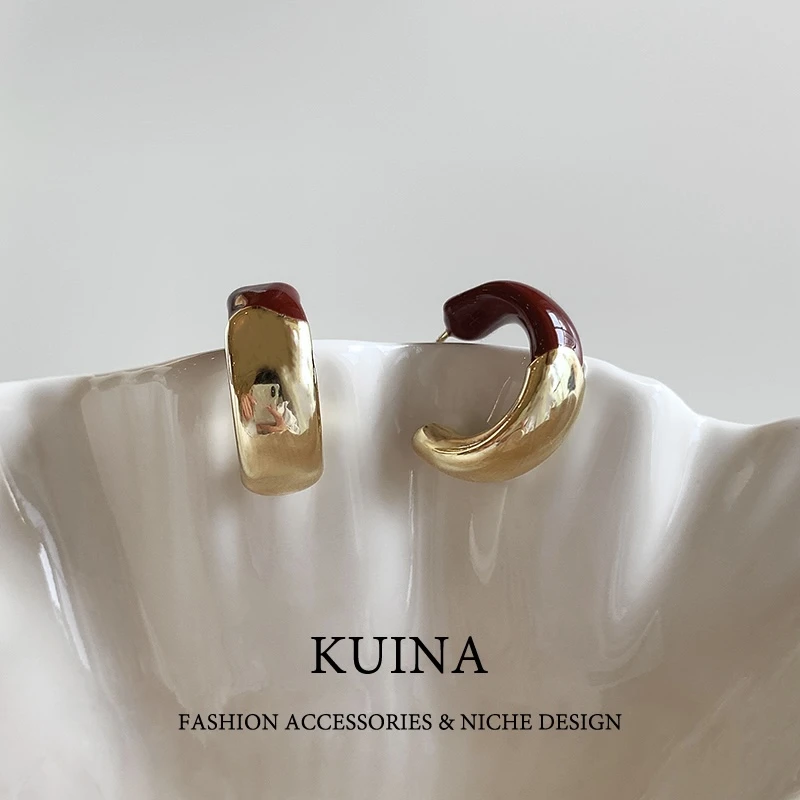 铜合金耳饰 新款小众设计个性简约耳钉通勤上班百搭耳环耳饰55639