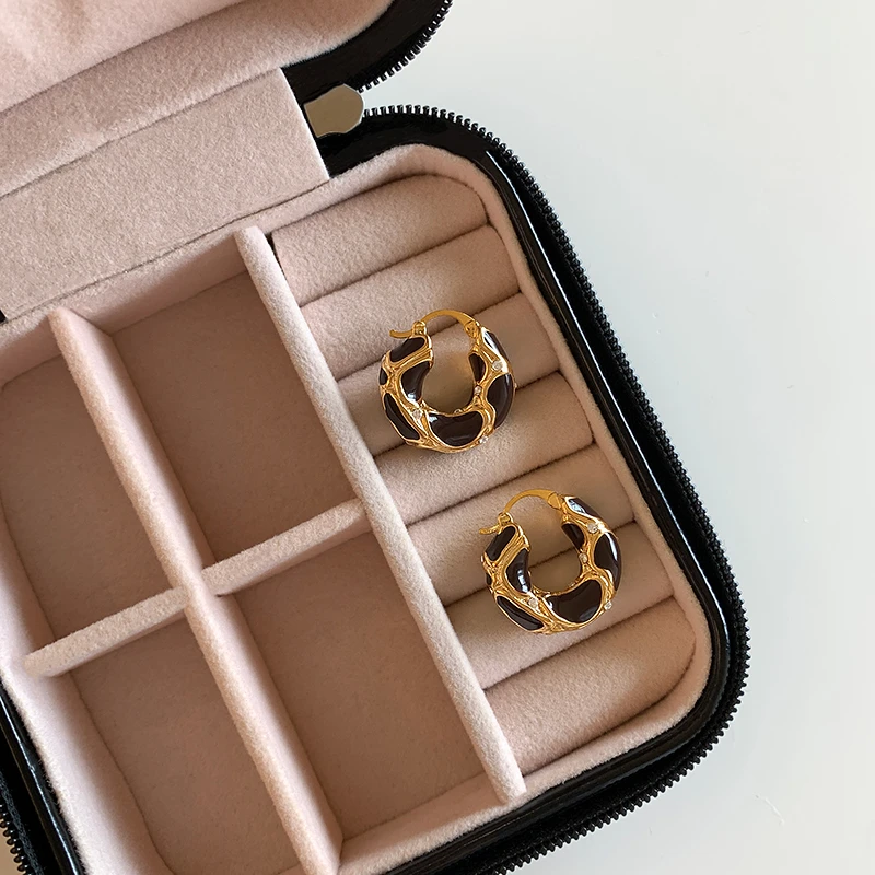 铜合金耳饰 新款小众设计感独特洋气耳环时尚精致耳圈01959