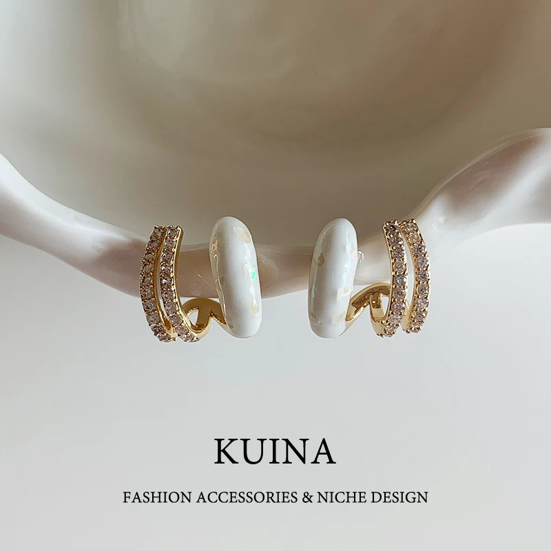 铜合金耳饰 轻奢高级感气质C圈耳钉时尚百搭温柔耳环耳钉41639