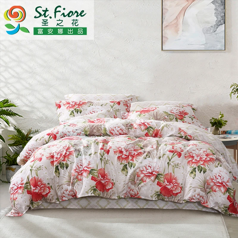 【双11断码浮力】纯棉田园风印花床单被套三/四件套亲肤斜纹