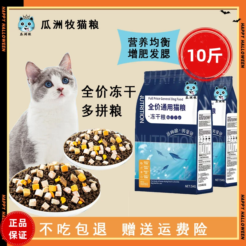 蓝猫专用猫粮10斤装幼猫成猫冻干全价增肥发腮营养5kg通用20奶糕