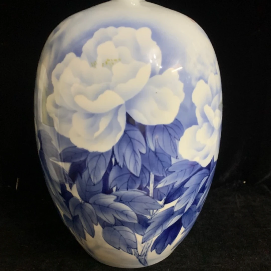 景德镇陶瓷器手绘青花瓷花瓶中式家居客厅插花摆件